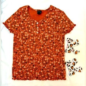 Floral Orange Top